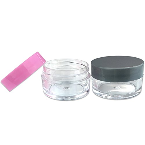Beauticom 240 Pieces 20G/20ML Round Clear Jars with Mixed Color Lids for Cosmetics, Medication, Lab and Field Research Samples, Beauty and Health Aids - BPA Free