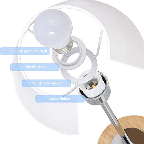 Small Table Lamps Set for Bedroom, Wood Desk Lamp with White Fabric Shade for Dresses, Nightstand, Bedside, Coffee Table in Living Room, College Dorm, Baby Room, Sliver