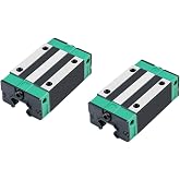 LD-Teemm HGH15CA Linear Slider Bearing, 2pcs HGH15CA Square Bearing Slider Block, for HG15 High Assembly CNC Linear Guide for CNC Machines.