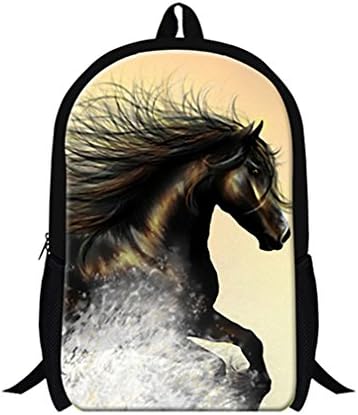 3D Animal Horse Backpack Teenager Kids Animal School Bags Women Travel Rucksack Children Shoulder Book Bags Army Green
