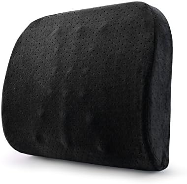 Doggie Comfortable Massage Lumbar Pillow Memory Foam Back Support Relief Lower Back Pain and Corrective Posture for Airplane/Bed/Car/Chair/Desk Seat/Home/Out door(Black)