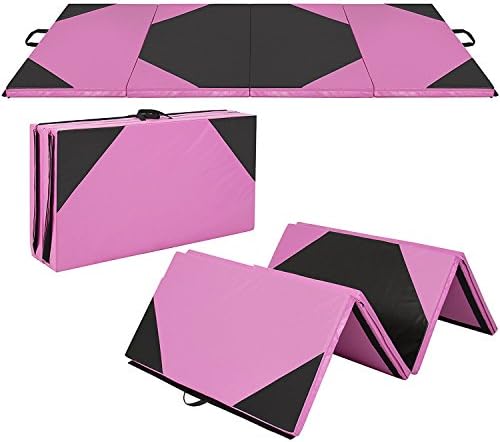 PIEDLE 4'x10'x2 Thick Folding Panel Gymnastic Mat for Gym Fitness Exercise Aerobics, Yoga, Martial Arts, Tumbling