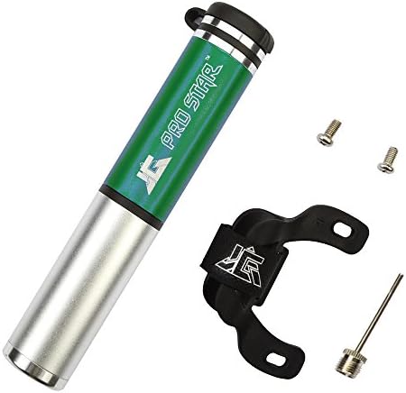 Mini Bike Pump, Fits Presta and Schrader, Accurate Inflation and Extremely Lightweight, Mini Bicycle Tire Pump for Road Mountain and BMX Bikes, High Pressure 90 PSI, Includes Mount Kit (Green)