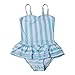 QRH Big Girls Poptical Stripes Sport Splice 1 Piece Swimsuit