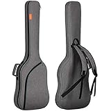 CAHAYA Electric Bass Guitar Bag Gig Bag Backpack Padded Soft Case 0.3inch Padding, Grey