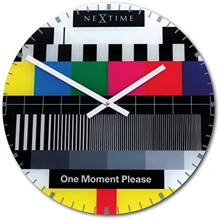 NexTime Test Page Wall Clock - 31cm, Round Stylish Muiticolour Glass