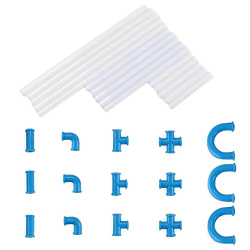 DIY Crazy Flexible Plastic Straws Connectors Construct Imagine 30 Parts Set Fun