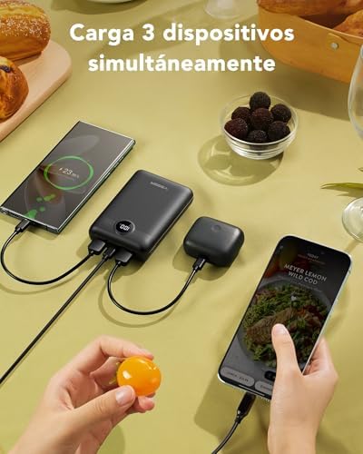 20000mAh Batería Externa Power Bank, Carga Rápida 22.5W QC3.0,