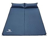 CAMEL CROWN Self Inflating Double Sleeping Pad with Pillows Sleep Mat for 2 Person Outdoor Camping Hiking Backpacking