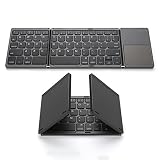Foldable Bluetooth Keyboard, Jelly Comb Pocket Size Portable Mini BT Wireless Keyboard with Touchpad for Android, Windows, PC, Tablet, with Rechargable Li-ion Battery
