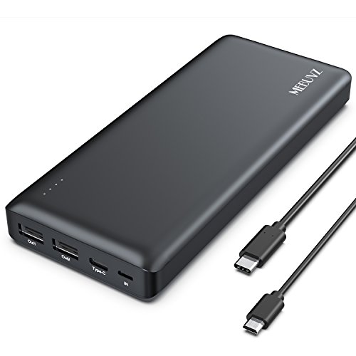 USB C Power Bank, MEBUYZ PD Portable Charger 20000mAh Battery Pack 45W Ultra Fast Charging for iPhone 8/Plus/X, Macbooks and More [2 USB Output 1 Type-C Input & Output, 1 Type-C Cable Free]