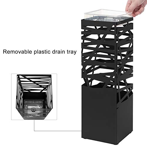 SONGMICS Metal Umbrella Stand Rack, Square Free Standing Umbrella