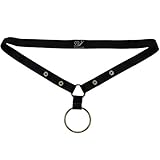 FEESHOW Men's C Strap G String Thongs Underwear with Metal O Rings
