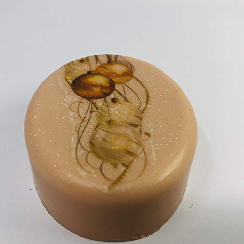 Seasonal Handmade Christmas soap, bring the warm Christmas flavor to home with this delicious scent of vanilla and hazelnut glycerin soap shea butter decoupage decoration 3 oz oval bar
