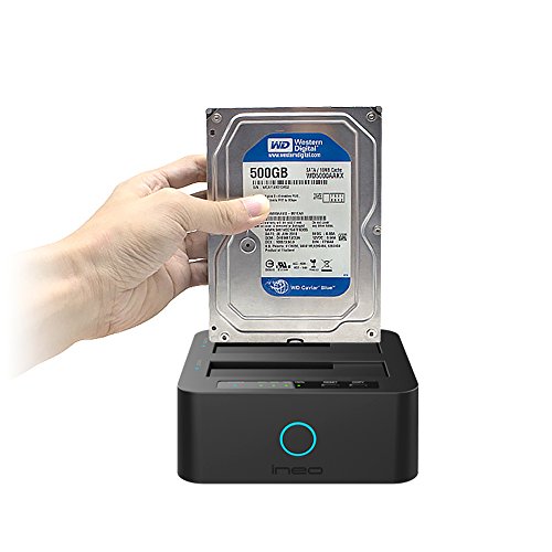 ineo USB3.0 to SATA 2.5" or 3.5" HDD/SSD Duplicate / Clone Dual Bay Docking Station with free USB type C adapter [T3527-VIII+]