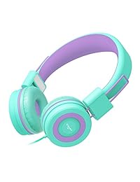 Elecder i37 - Auriculares infantiles plegables y ajustables con conector jack de 0.138 in para iPad, teléfonos móviles, ordenadores, MP3 4, Kindle Airplane School