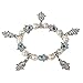 Kabbalah stretched bracelet with mother of pearl shell beads and evil eye silver plated 10 lucky Hamsa