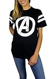 Marvel Womens Avengers Logo Varsity Football Tee Black