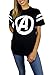 Marvel Womens Avengers Logo Varsity Football Tee Black