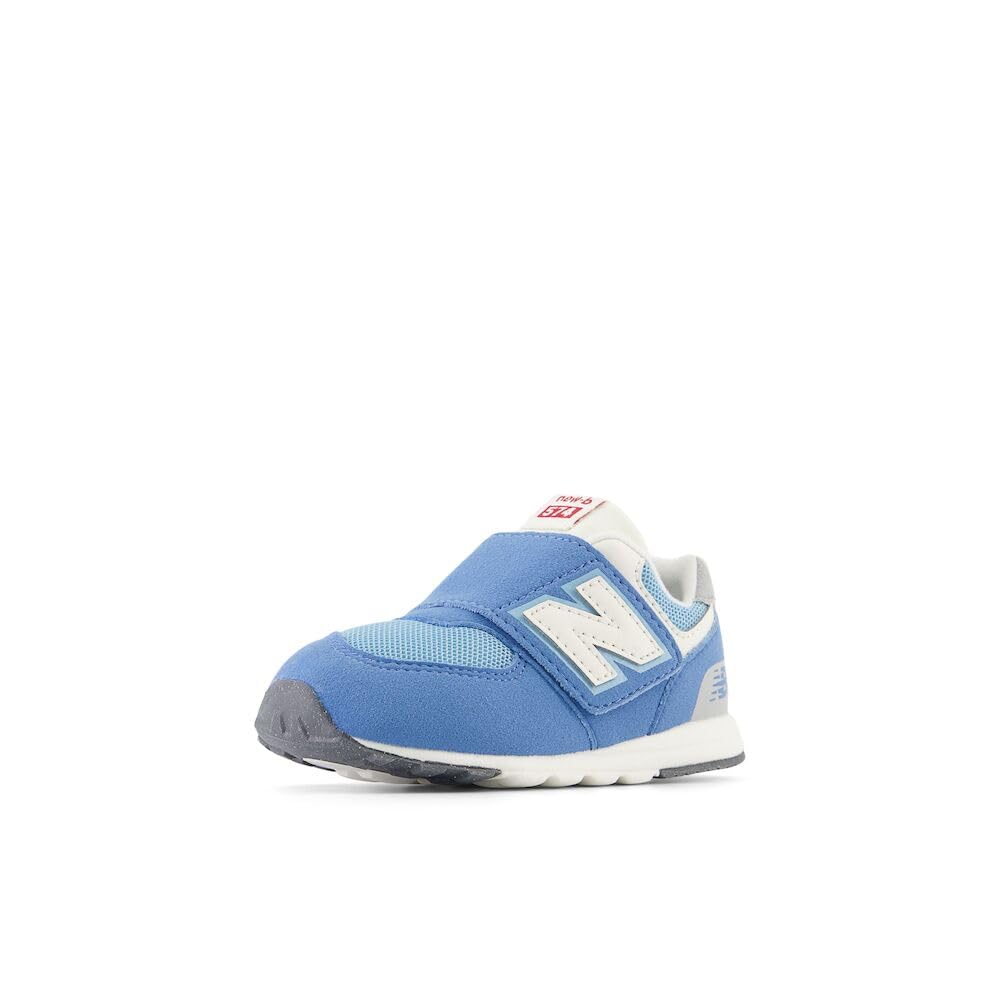 New Balance Kid's 574 V1 70s Racing New-B Hook & Loop Sneaker, Blue/White, 3 XW Infant Image