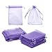 Purple Organza Bags, 5x7 Mesh Drawstring for Party Favor Gifts, Wedding, Jewelry (100 Pack)