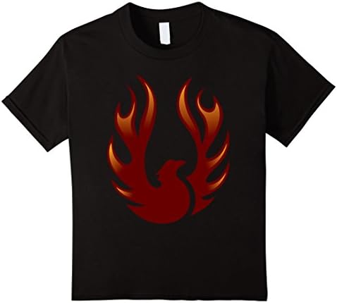 Kids Phoenix Sun-Fire-Bird Graphic T-Shirt: Multi-Color Tees 12 Black