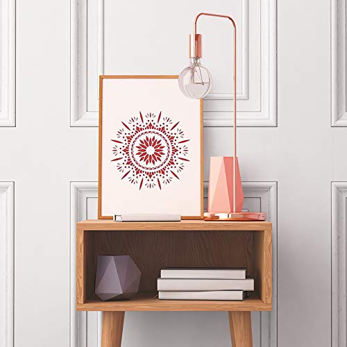 Painting-Stencils,Sosanping Drawing-Mandala-Template Reusable-Laser-Cut-Painting-Stencil for DIY-Decor, Wood, Airbrush, Rocks,Floor and Walls Art 6x6 inch(9 Pack) - Thumbnail 7