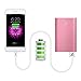 8000mAh Power Bank Portable USB Charger, iXCC Universal Compact External Battery Pack with 1-Feet Apple MFi Certified Lightning Cable - Pink