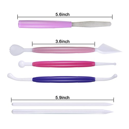 G.S YOZOH Clay Tools Plastic Ceramic Pottery Tool Kit for Shaping and Sculpting (Random Colors) 10 Pieces