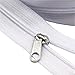 YaHoGa #3 White Nylon Coil Zippers by The Yard Bulk 10 Yards with 25pcs Sliders for DIY Sewing Tailor Crafts Bags (#3 White)