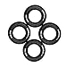 Paliston 25kN Rappel Ring for Rock Climbing Arborist and Hammock Black (4 pcs)
