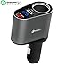 Timloon Car Charger Adapter, 60W Cigarette Lighter Socket Splitter, Dual USB Quick Charge 3.0 and 2.4A USB, Voltage Display for iPhone,iPad,Smart Phone,Andriod,Samsung,Dash Cam,GPS (12V-24V)