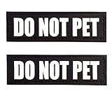 FAYOGOO Reflective Do Not Pet Patches with Hook Backing for Service Dog Vests/Harnesses. L, 6
