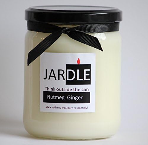 Soy Wax Candle 16 oz Scented Nutmeg Ginger Dye Free Lead Free With Cotton Wick