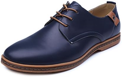 WQX Men's Modern PU Leather Lace up Business Oxfords Dress Shoes