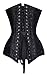 Charmian Women's 26 Steel Boned Brocade Long Torso Hourglass Body Shaper Corset Black XXXXXXX-Large