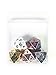 Ultimate! Solid Metal D20 Variety 5 Pack - Gold, Silver, Copper, Obsidian, Pearl - Polyhedral Twenty-Sided Dice Set