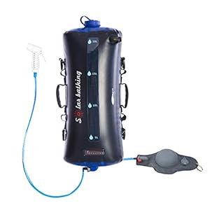 Roeam Campingdouche, opvouwbaar waterreservoir, 12 l/20 l, met douchekop en afneembare slang voor buiten, kamperen…