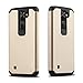 J&D Case Compatible for LG Phoenix 2 / LG Escapte 3 / LG K8 2016 Case, Heavy Duty [Dual Layer] Hybrid Shock Proof Protective Rugged Bumper Case for LG Phoenix 2, LG Escapte 3, LG K8 2016 Case - Gold