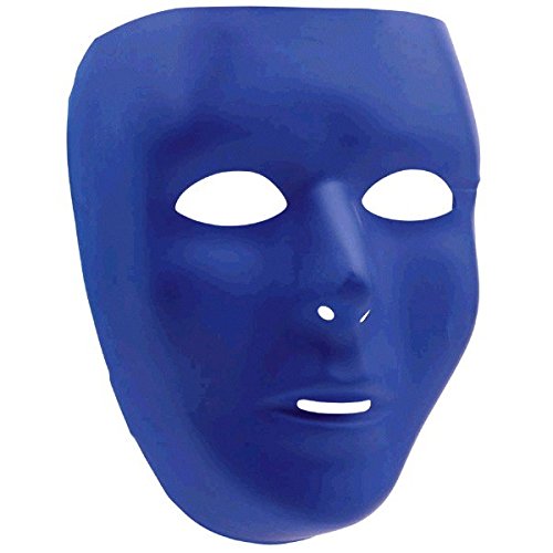 Party Perfect Team Spirit Full Face Plastic Mask Accessory, Blue, , 6" x 7"