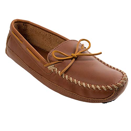 Minnetonka Men's Double Bottom Cowhide Moc, Chestnut Lariat, 10 M US
