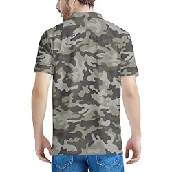 HUGS IDEA Camouflage Print Summer Shirts for Men