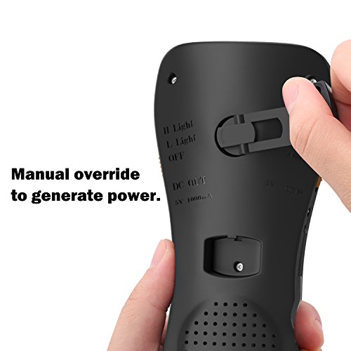 Hand Crank Flashlight Radio, Rhino Valley Portable Rechargable Emergency LED Torch, Multifunction Handy Tool Set and Cellphone Power Bank Charger for Outdoor Camping, Hiking and Home - Black
