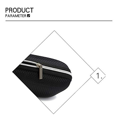 Sunglasses Eyeglasses Zipper Hard Case Protective Box Portable Square Eyes Glasses Bag (Black, 16x7x6cm(LxWxH))