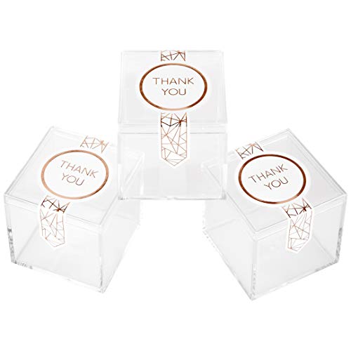 Andaz Press Favor Boxes 3 x 3 x 3Inch, Clear Hard Plastic Acrylic Box