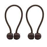 Joyci 2-Pack Curtain Tiebacks Creative Headset Shape Curtain Magnetic Buckle Modern Simple Style Holdbacks (Coffee)