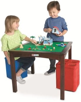 LEGO Table with 2 Storage Ottomans - Espresso