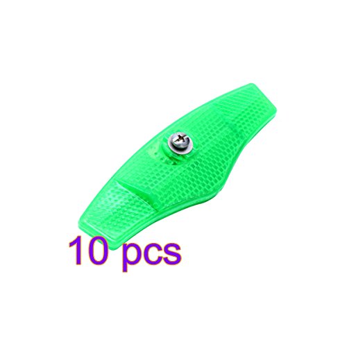 ADSRO Bicycle Wheel Reflector Safety Spoke Reflective Bike Taillights Vintage Film Warning Bike Parts size 10pcs (Green)
