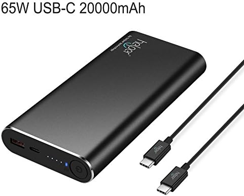Helper USB Type C 20000mAh 65W PD QC Power bank Power Delivery Two-way Fast Charging Support for Apple New MacBook iPhone X, Nintendo Switch, Xiaomi air, USB Type-C Laptops phone and More