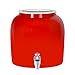 Brio Solid Porcelain Ceramic Water Dispenser Crock with Faucet - LEAD FREE (Red)